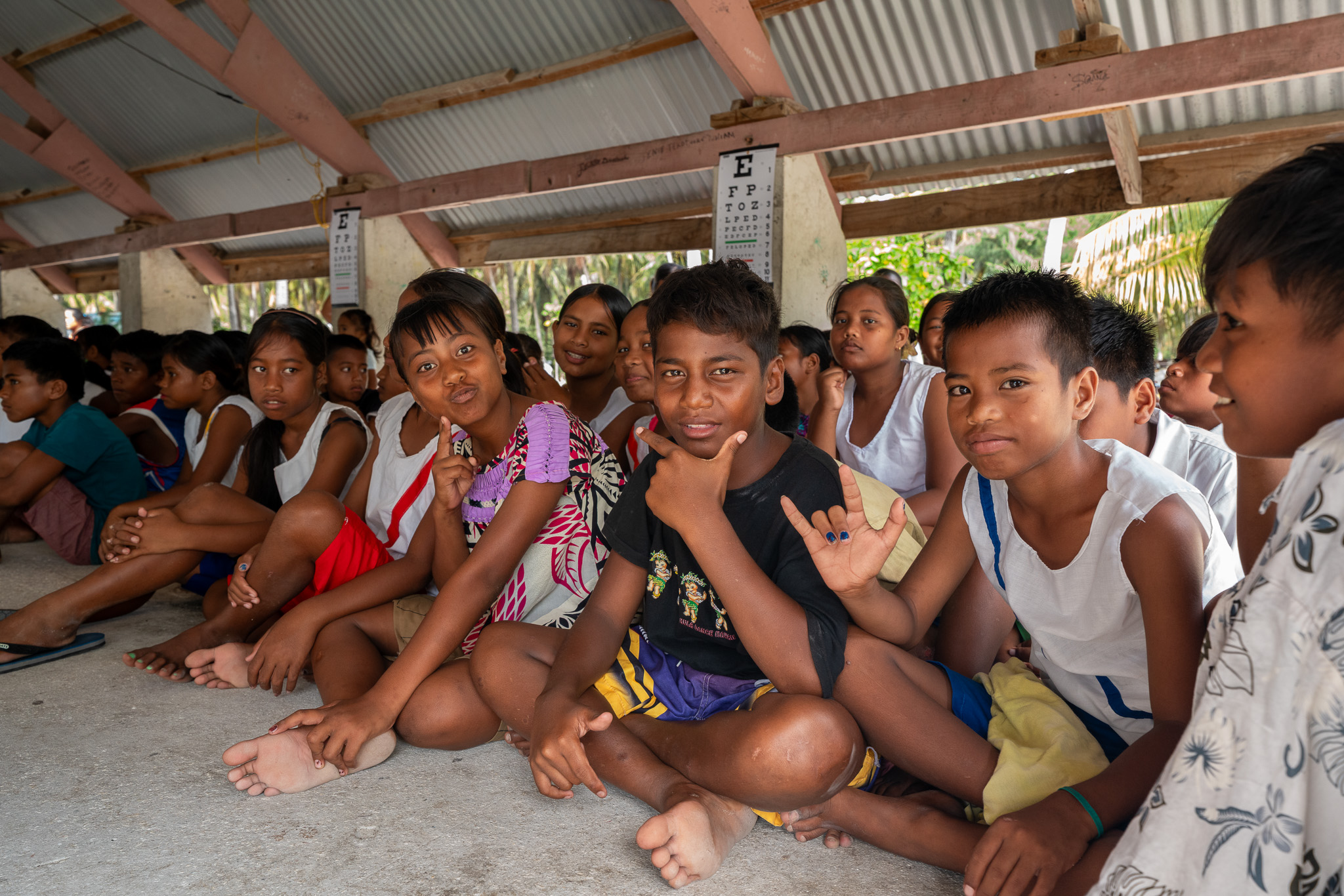 Community gathering in Kiribati
